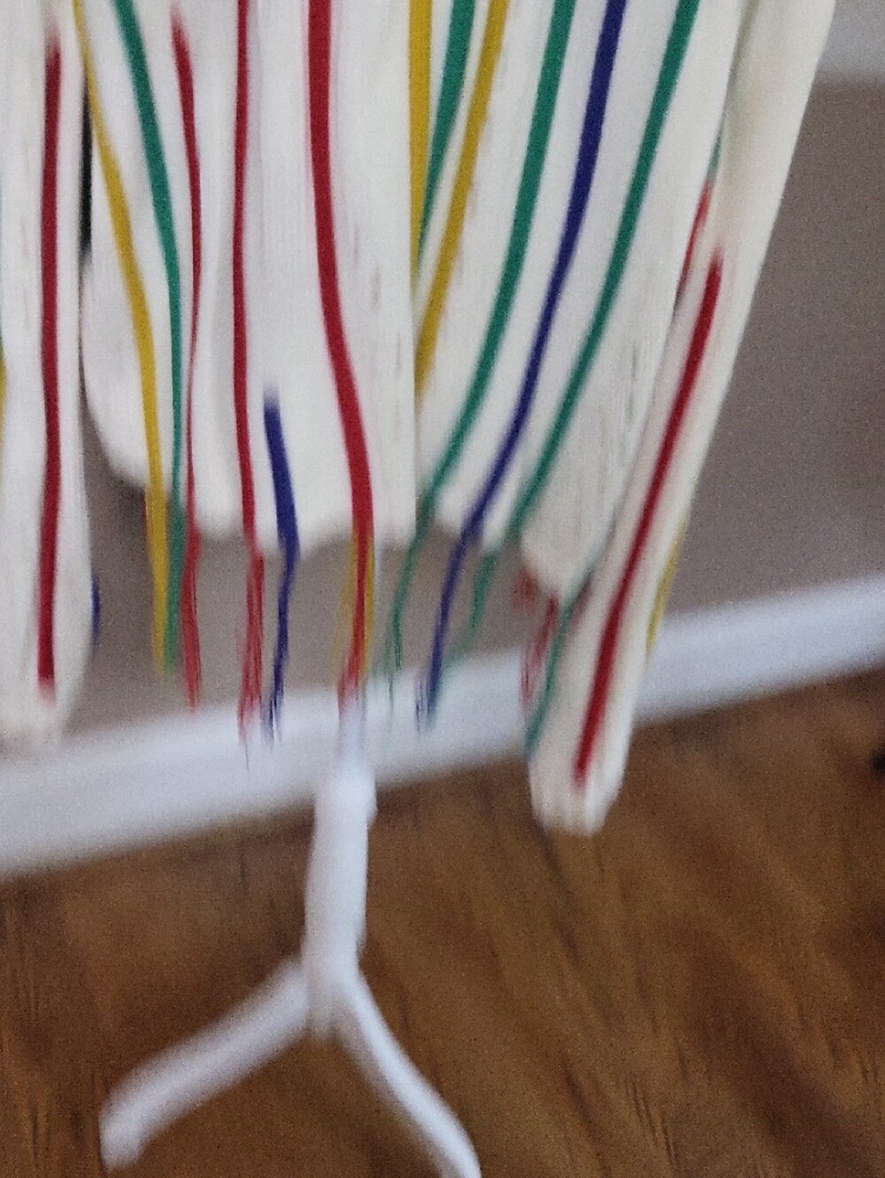 DAVI & DANI Cream Fringe Crewneck Sweater with Multicolor Stripes, Large - Picture 8 of 12